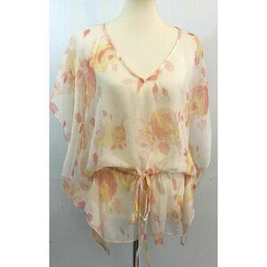 Remain Women's Unlined Cover up Floral Top Size Large